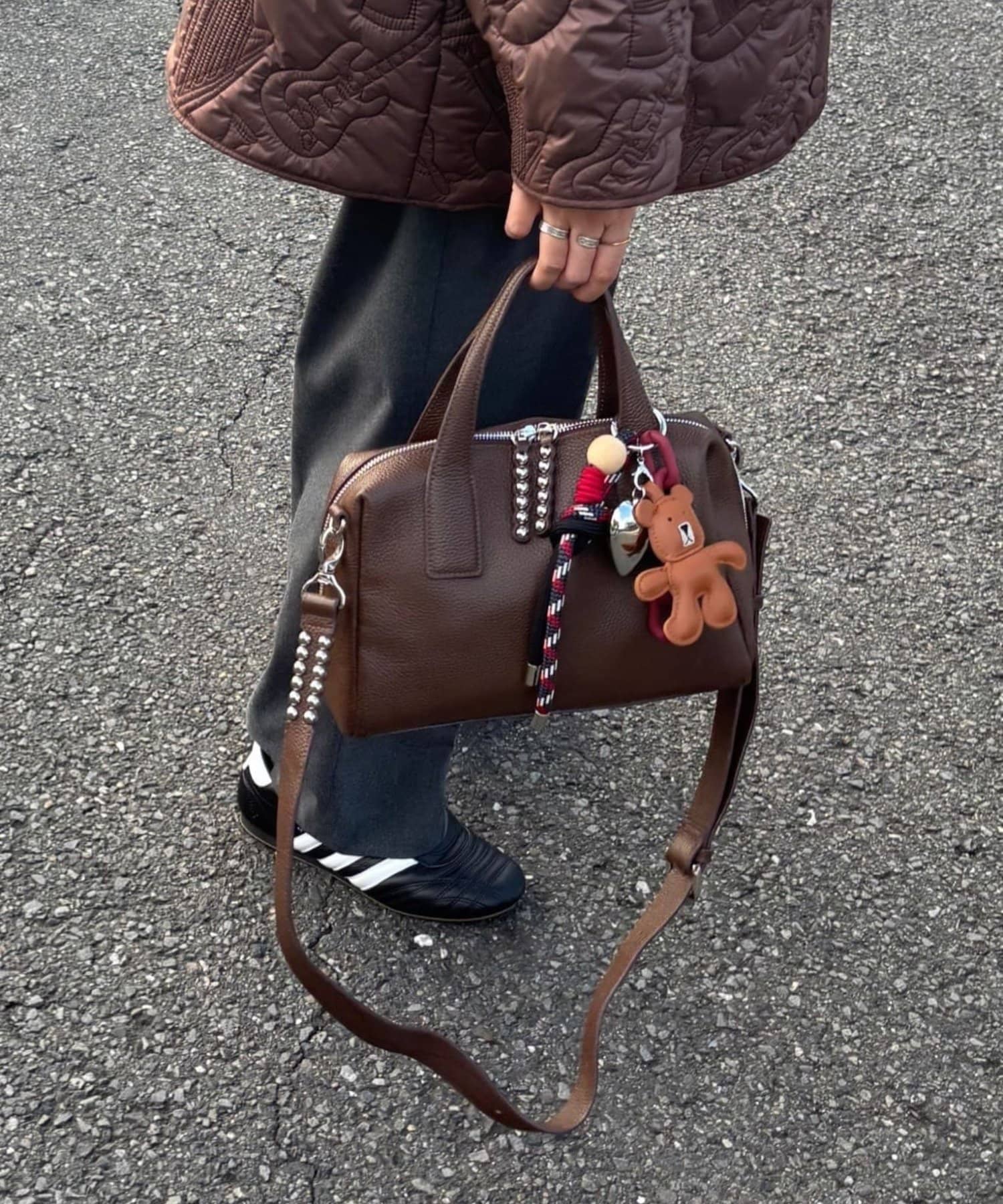 2WAY/スタッズボストンバッグ《オケージョン/本革/500mlボトル収納OK