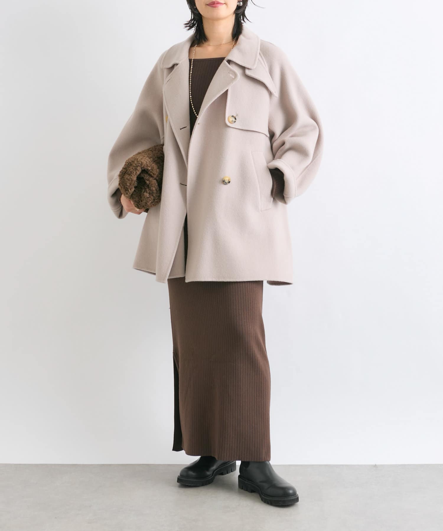 軽い着心地】ウールリバーミドルコート | RIVE DROITE(リヴドロワ