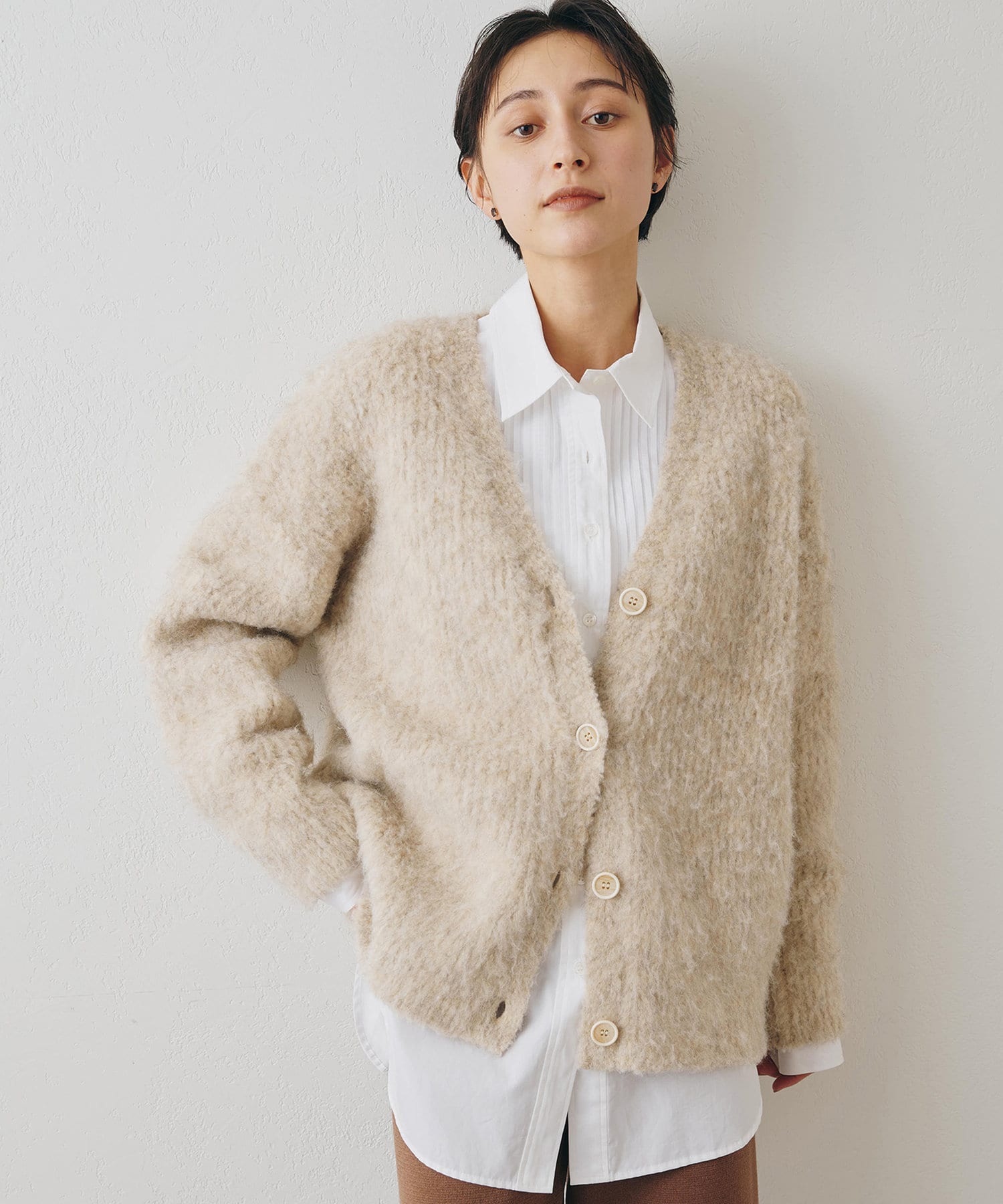 ミックスヤーンニットカーディガン | Whim Gazette(ウィム ガゼット