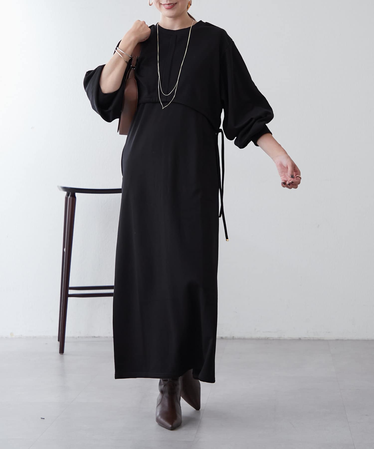 misato___監修】【低身長サイズあり】細見え万能2点セットワンピース