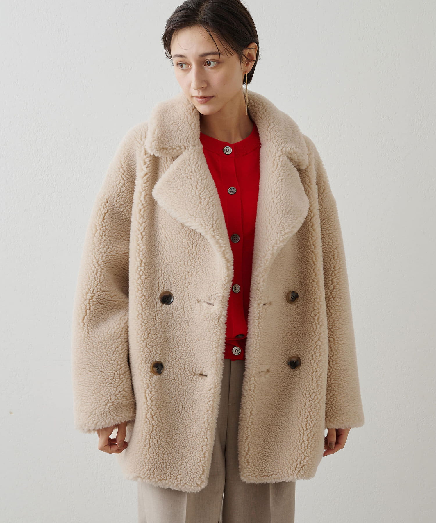 THE PAUSE】ボアダブルコート | Whim Gazette(ウィム ガゼット