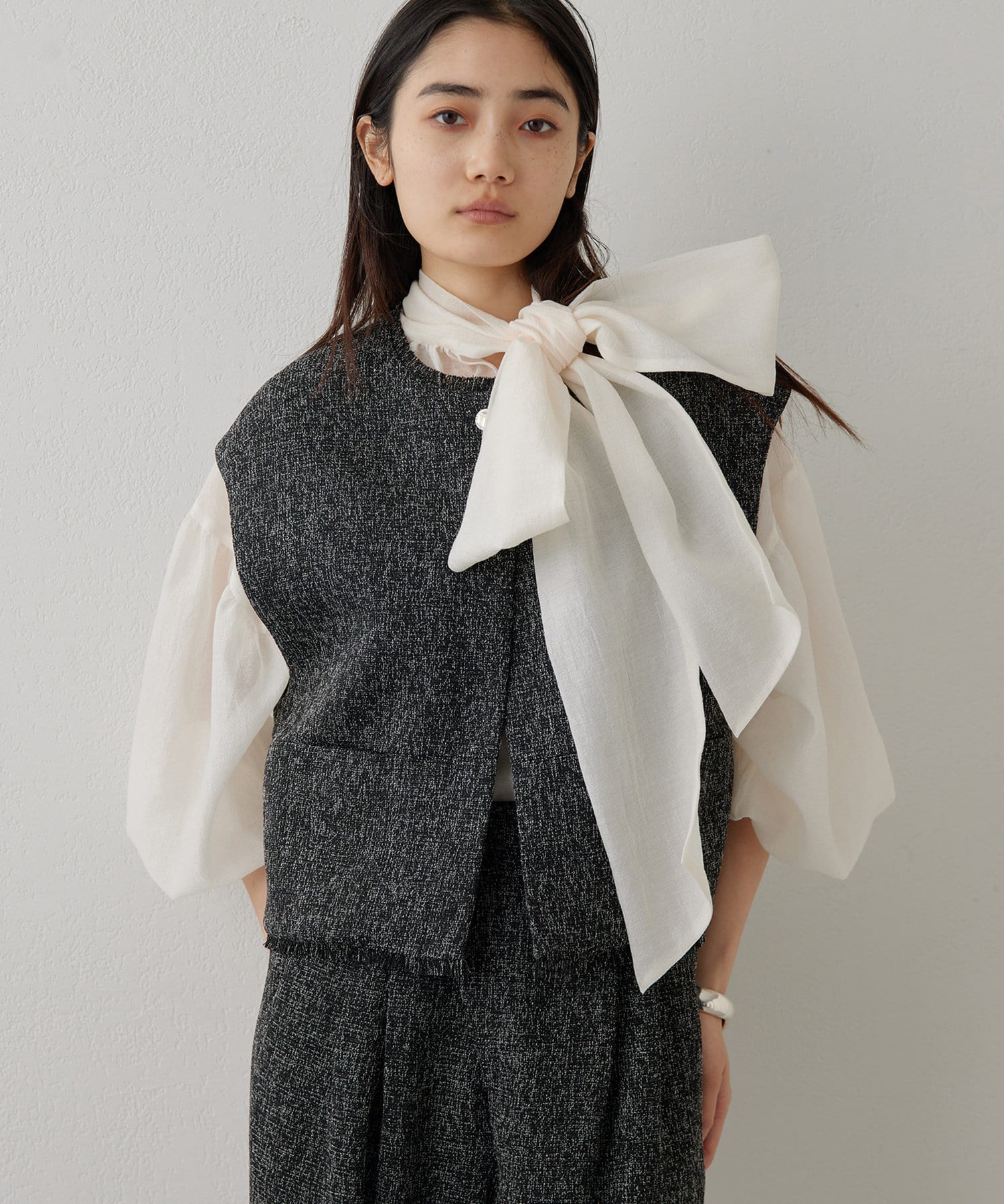 THE PAUSE】ツイードショートジレ | Whim Gazette(ウィム ガゼット