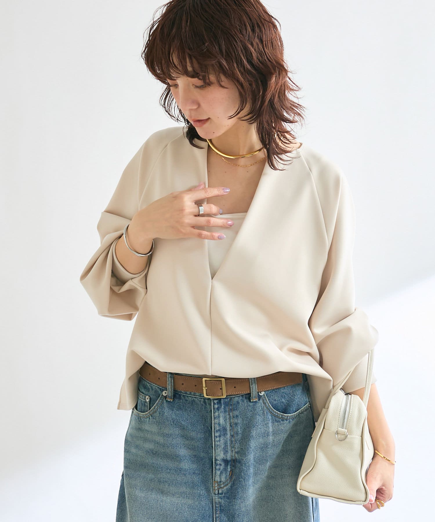 オンオフ着れる】キーネックダンボールプルオーバー | RIVE DROITE