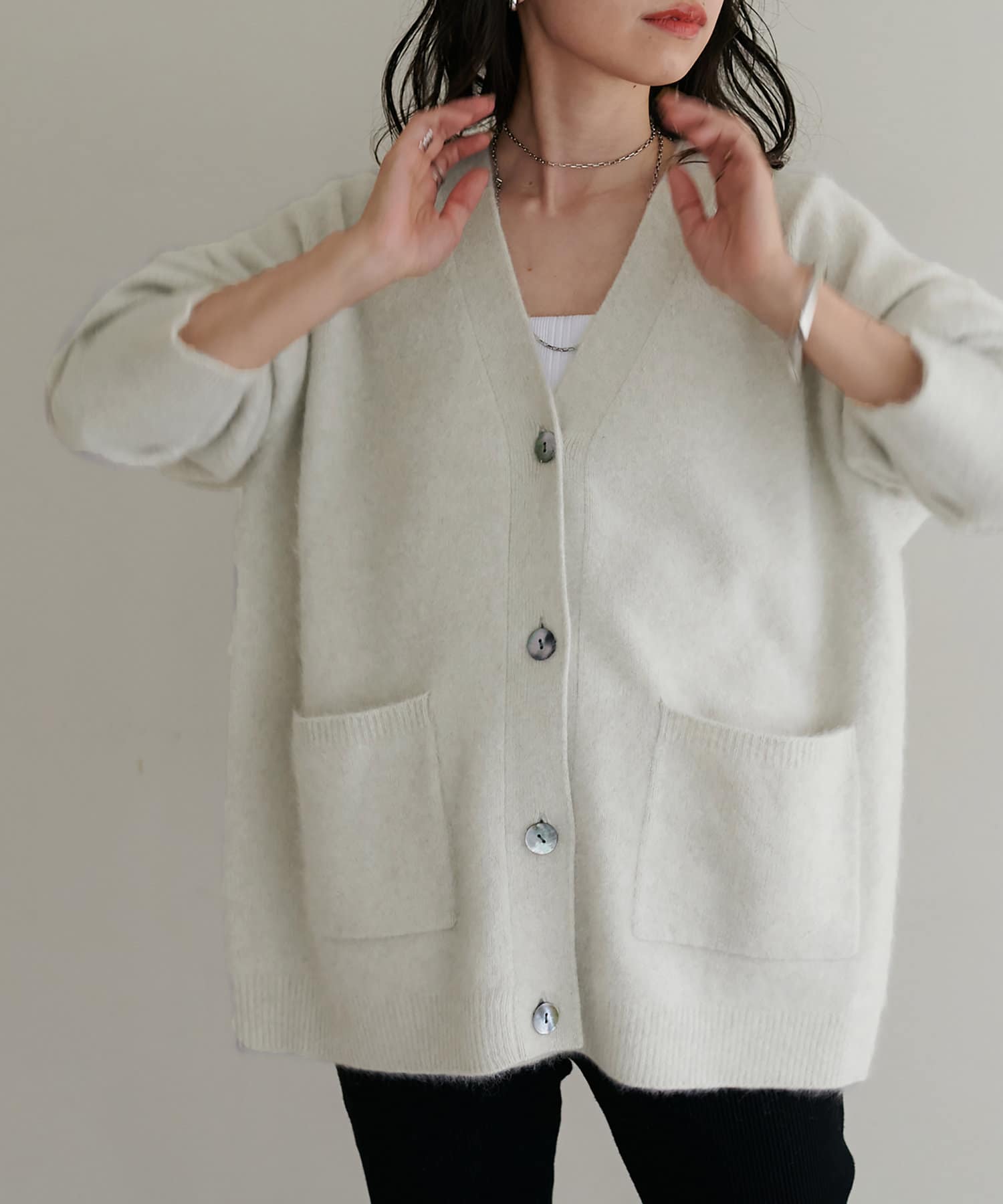 FOX混Vネックカーディガン | LARUTA(ラルータ)レディース | PAL CLOSET