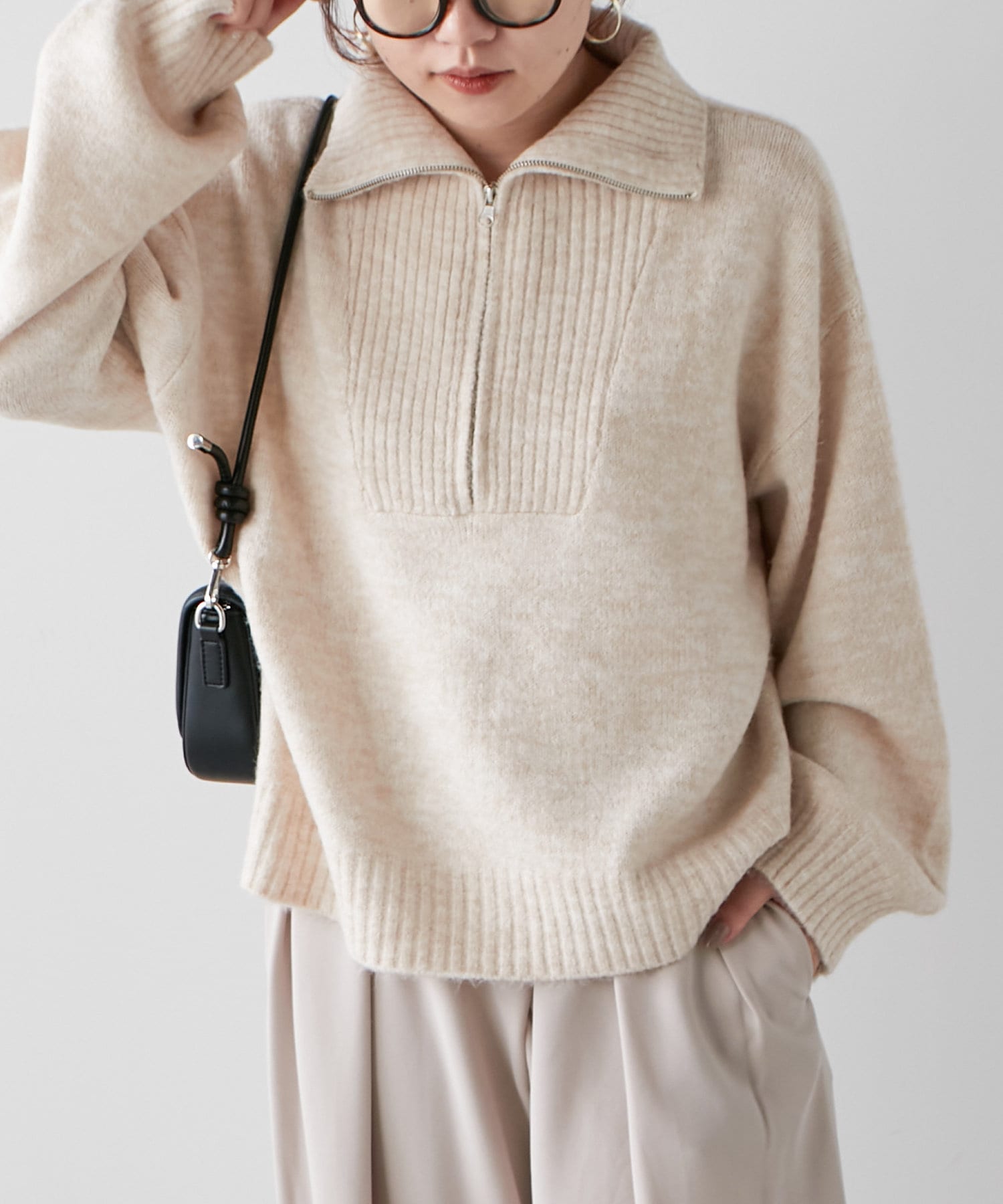 今年は新色2色追加】ハーフジップニット] | NICE CLAUP / OLIVE des