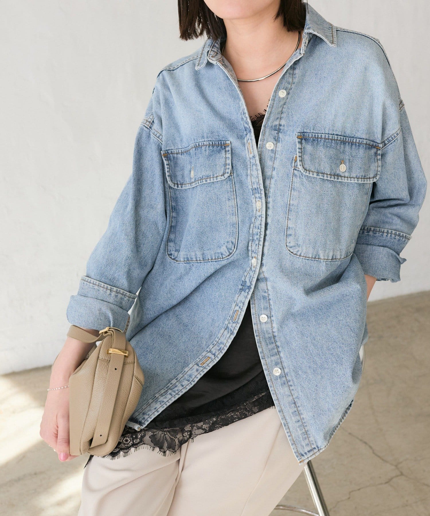 ベストセラー】【MONN.:.(モン)】ビッグデニムシャツ | RIVE DROITE