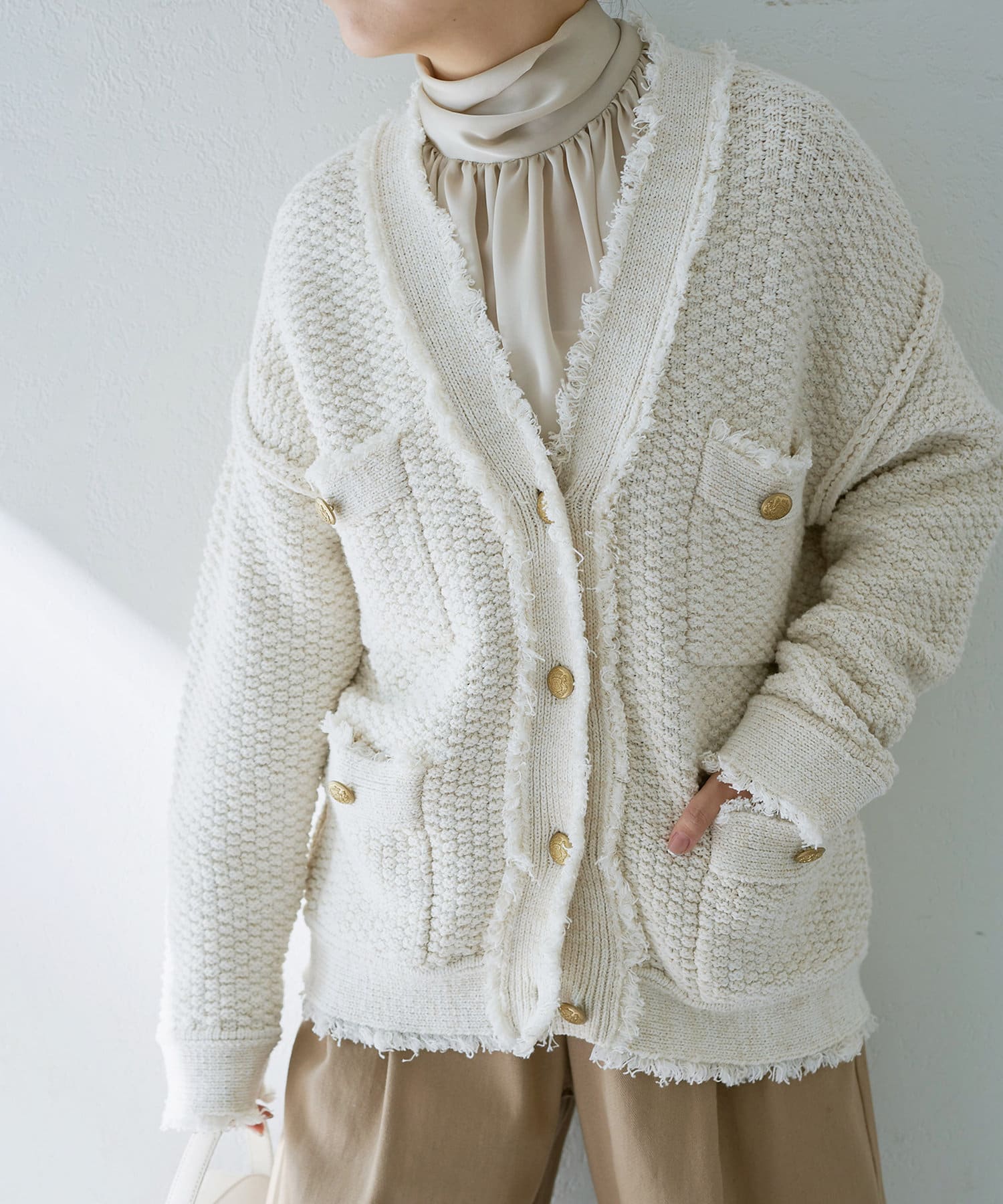 TWEEDYニットジャケット | Whim Gazette(ウィム ガゼット)レディース