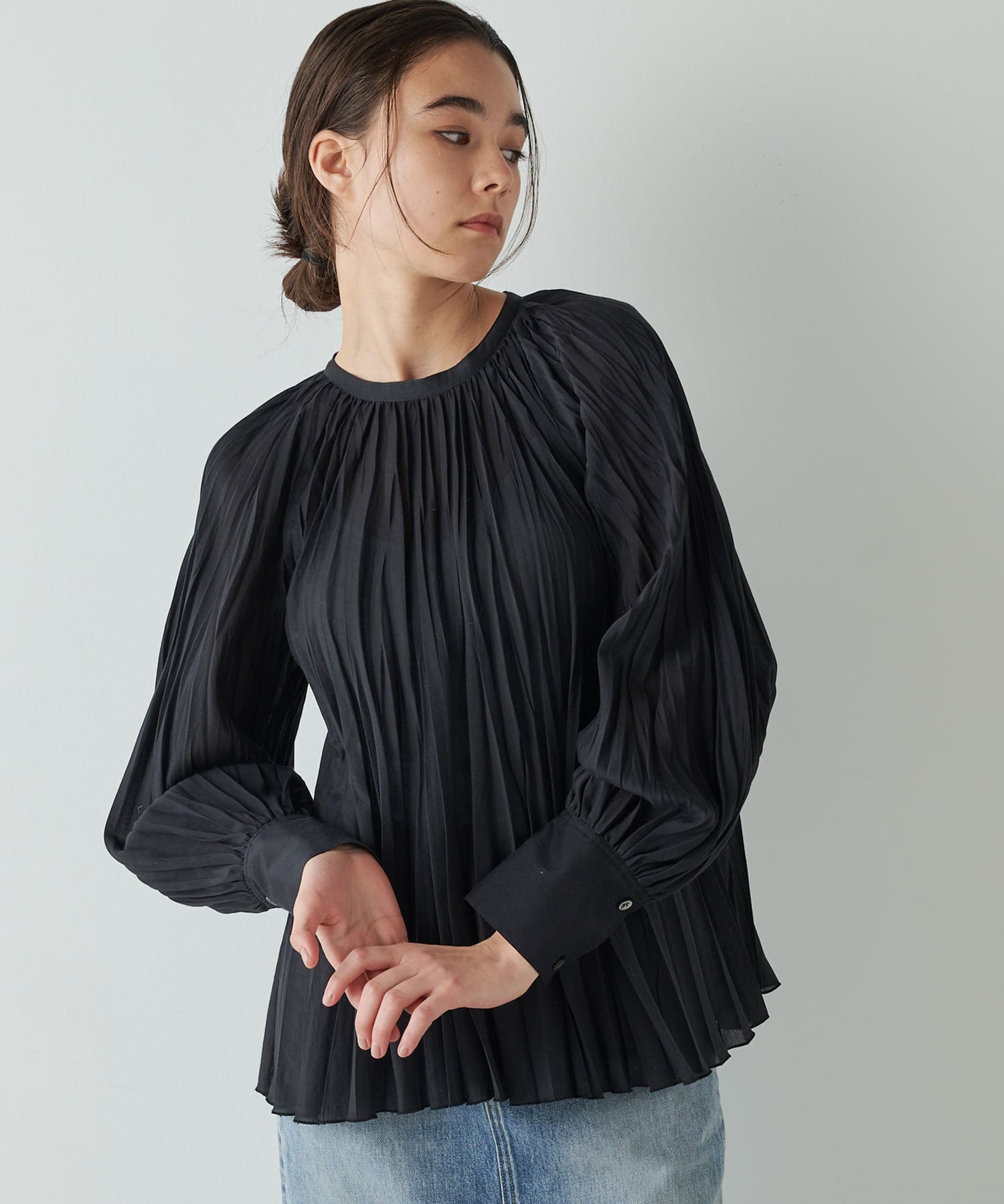 コットンシルクテシボリブラウス | Whim Gazette(ウィム ガゼット