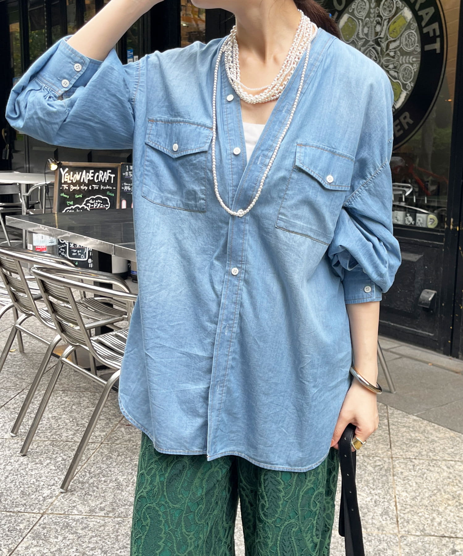 シアーデニムVVシャツ | DOUDOU(ドゥドゥ)レディース | PAL CLOSET