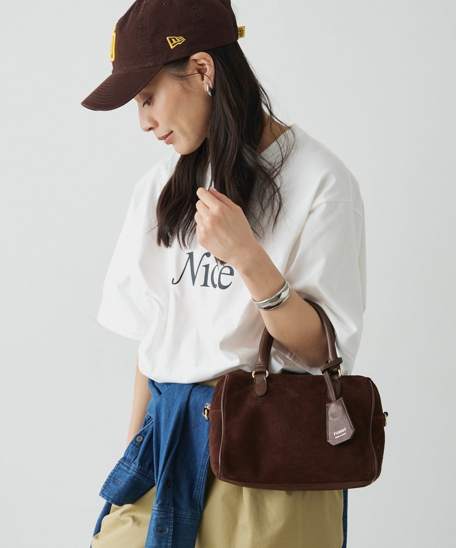 WEB限定カラーあり］スエード2WAYミニボストンバッグ | russet