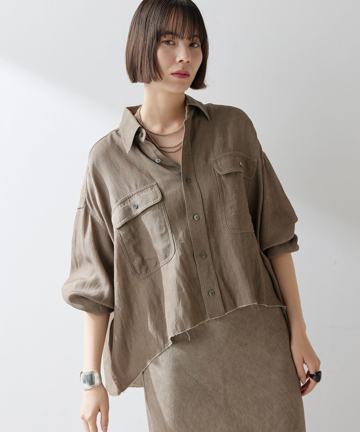 ツイル顔料染めスクエアシャツ | Whim Gazette(ウィム ガゼット