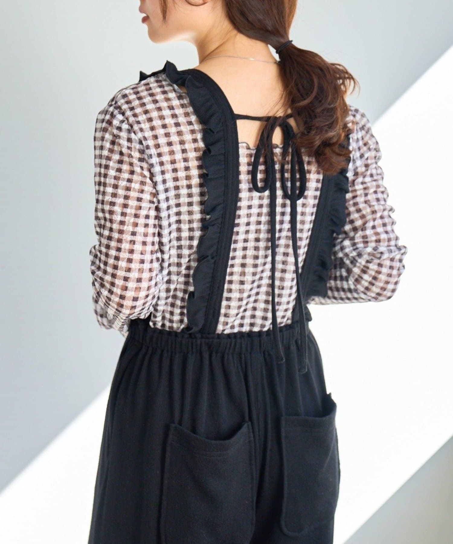 2サイズ展開/低身長サイズ/着丈調節可】フリルサロペット | Kastane