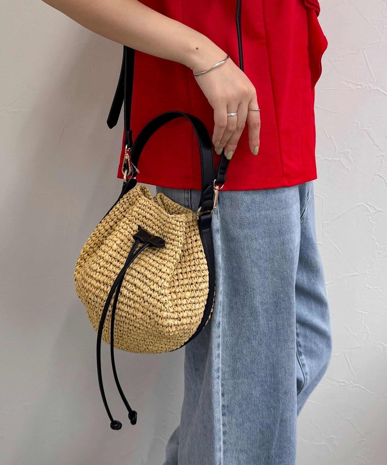 PPラフィア巾着2WAYショルダーバッグ | FREDY & GLOSTER(フレディ