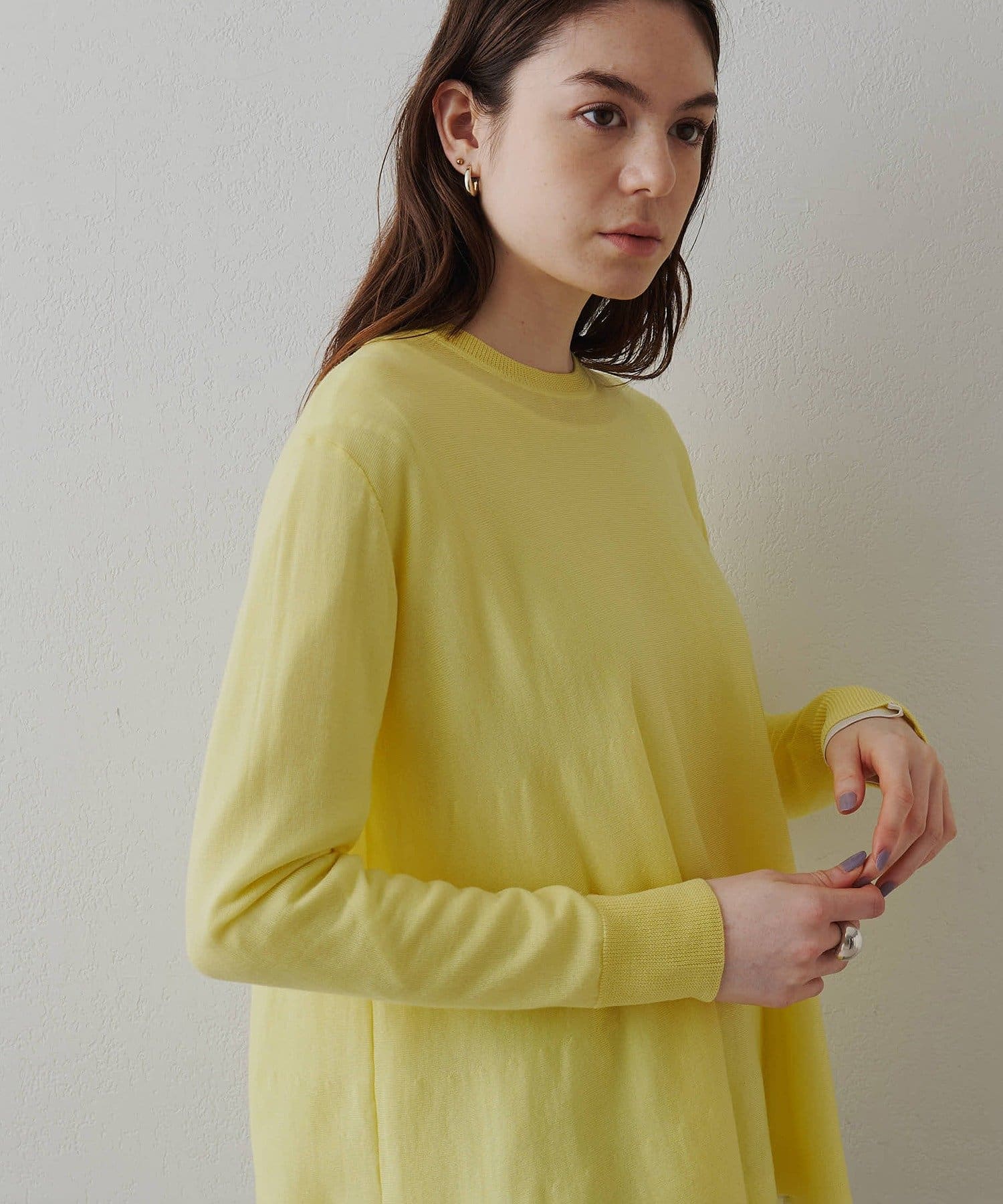 セットアップ対応可》クルー裾ラウンドニット | Drawing Numbers