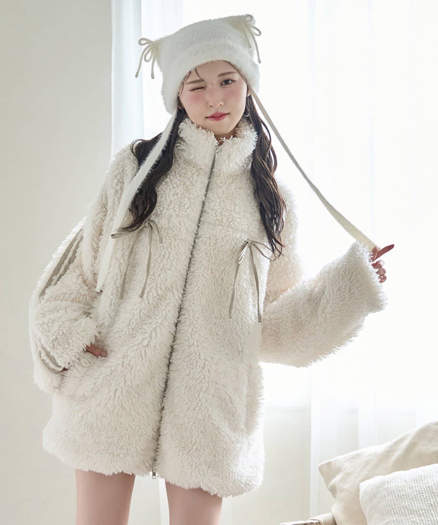 リボンボアブルゾン/リボン取り外し可能【リバイバル】 | one after