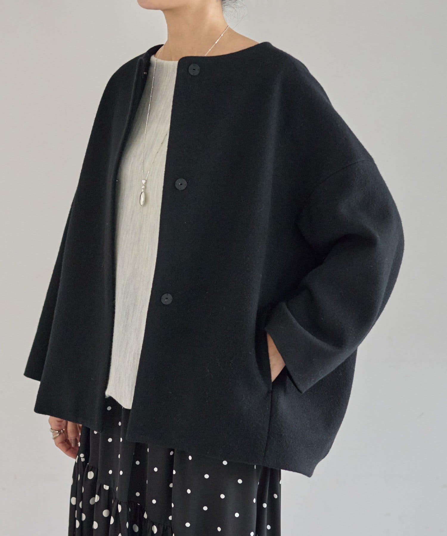 後ろぷっくりウールショートコート | BEARDSLEY(ビアズリー)レディース