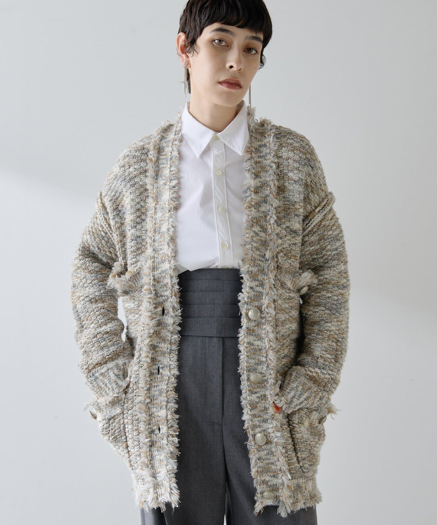 ミックスヤーンニットツイードジャケット | Whim Gazette(ウィム