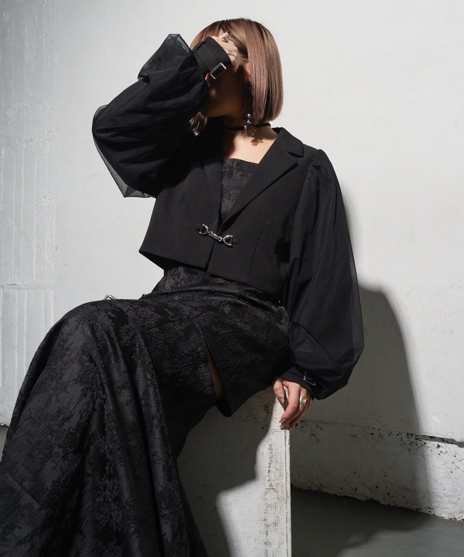Mavie..7】チュール袖ショートジャケット | Remind me and forever
