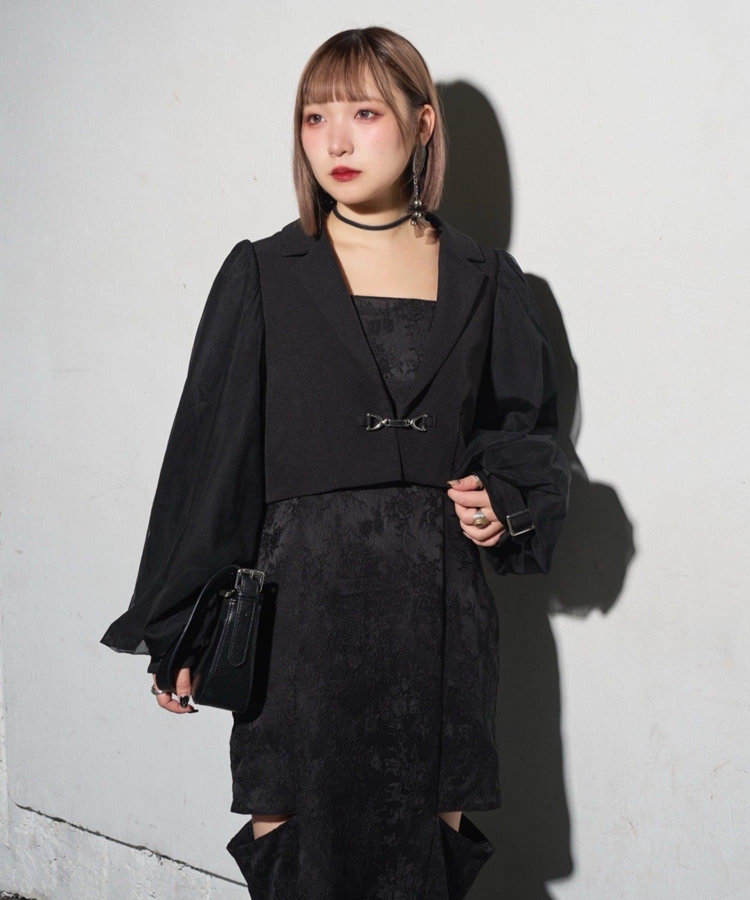 Mavie..7】チュール袖ショートジャケット | Remind me and forever