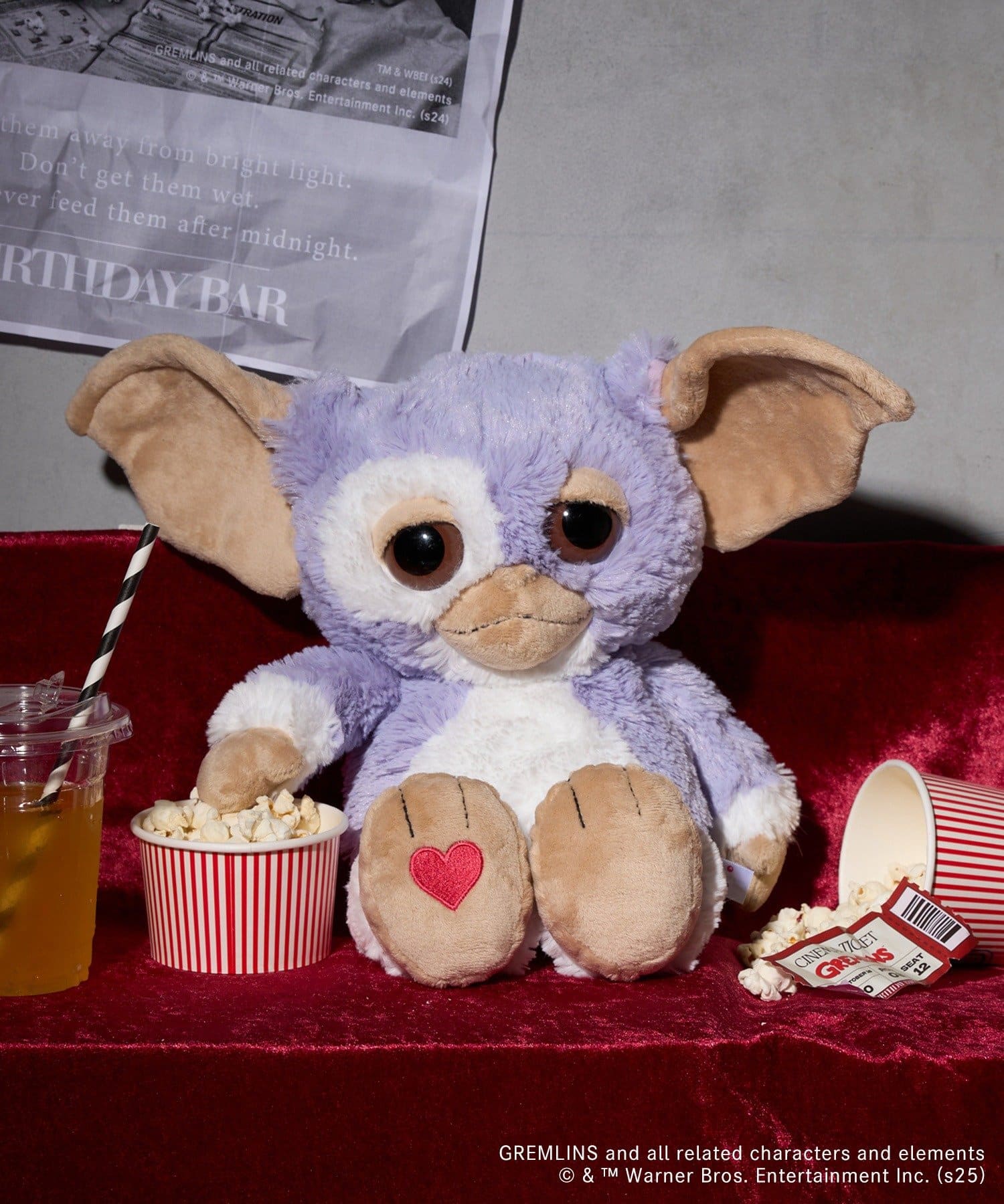 GREMLINS グレムリン】ギズモ ライラックグレーHeart 35cm | BIRTHDAY