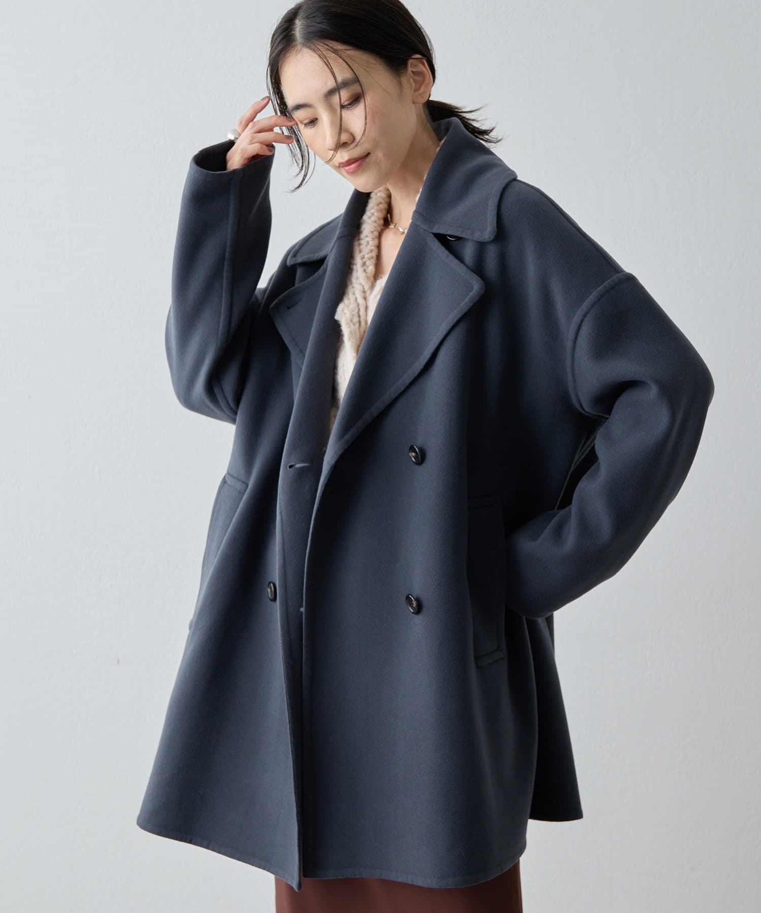 メルトンリバー仕立てPコート | Drawing Numbers(ドローイング