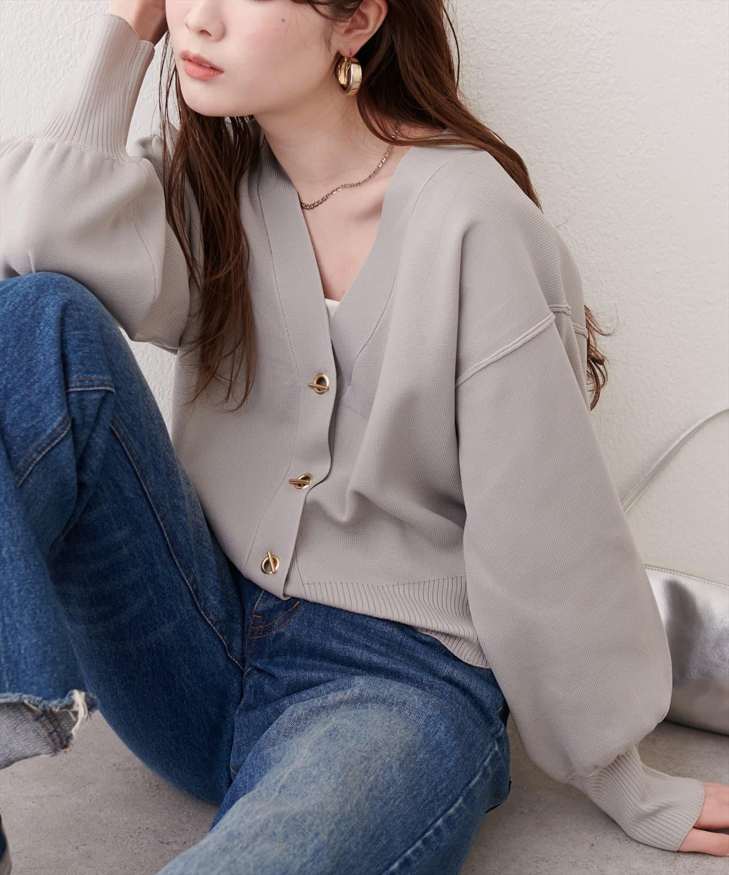 WEB限定】プチプラハトメバー釦カーデ | natural couture(ナチュラル