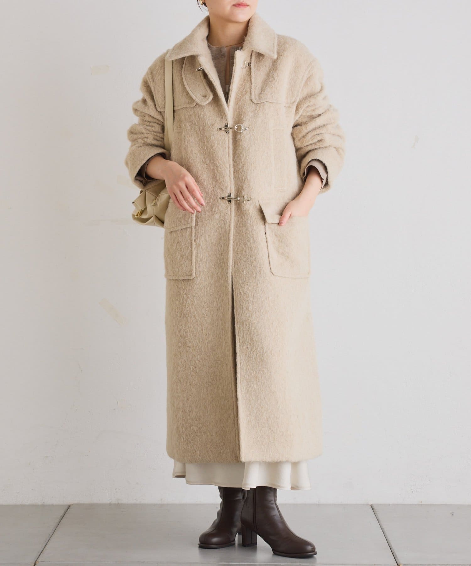 着映えコート/ウール混】シャギーロングコート | COLLAGE