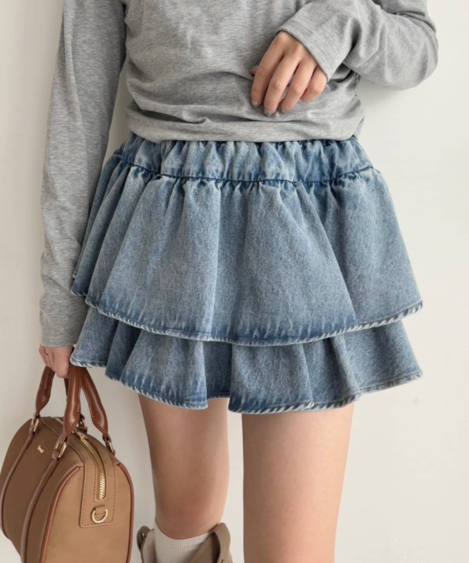 WEB限定】セットアップ対応/ティアードミニスカート | one after