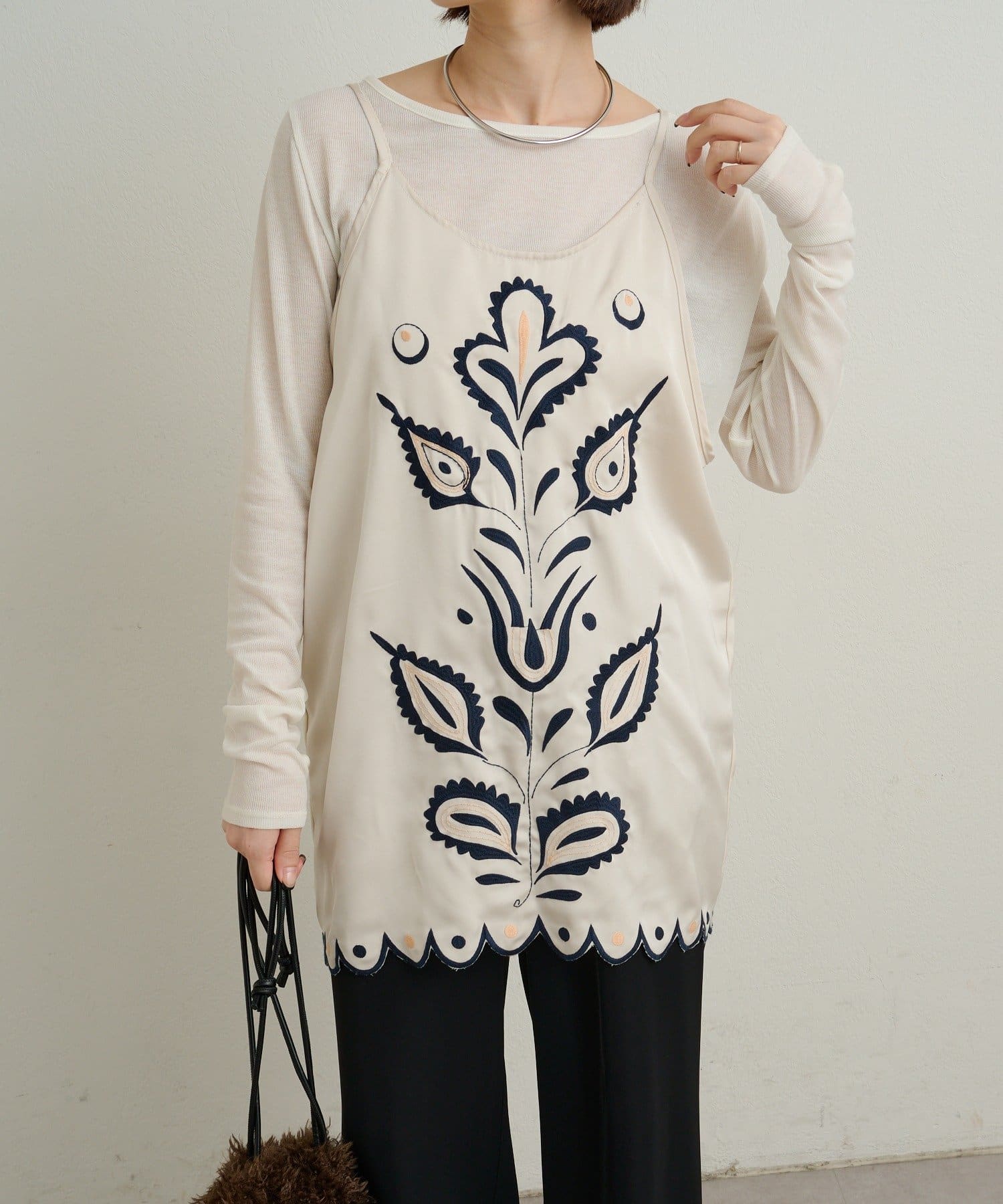 サテン刺繍キャミチュニック | Omekashi(オメカシ)レディース | PAL