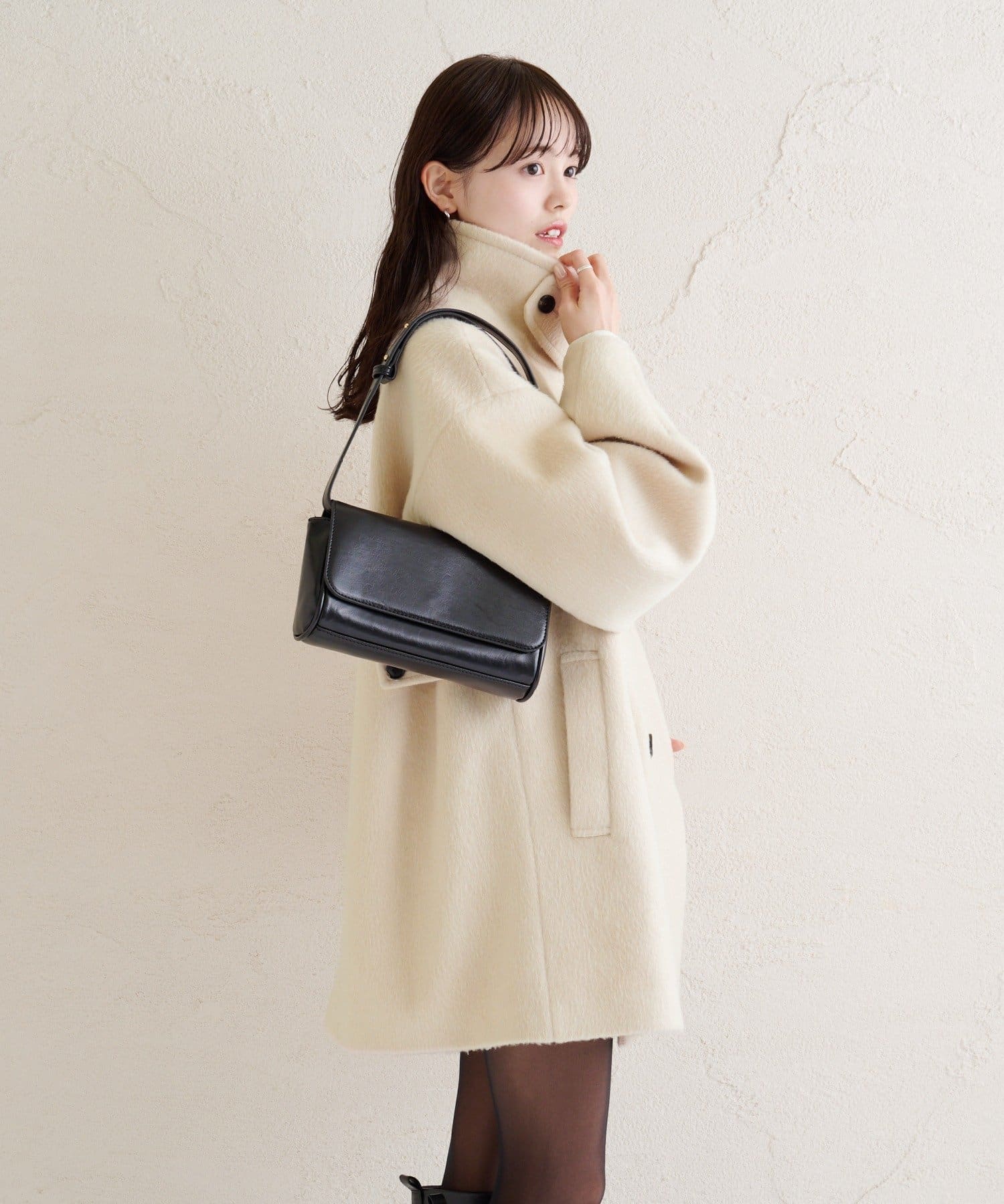 ウール混 シャギーミドルコート | mystic(ミスティック)レディース