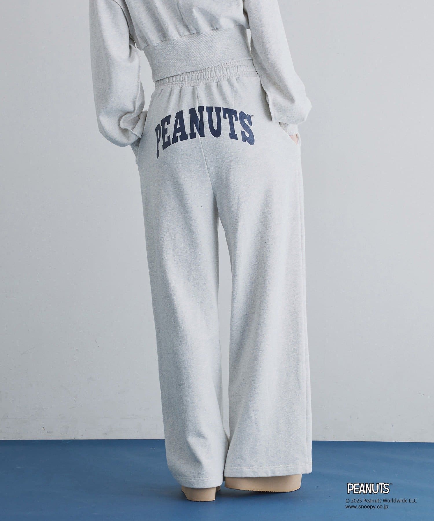PEANUTSコラボ】スヌーピー刺繍入りスウェットパンツ | one after