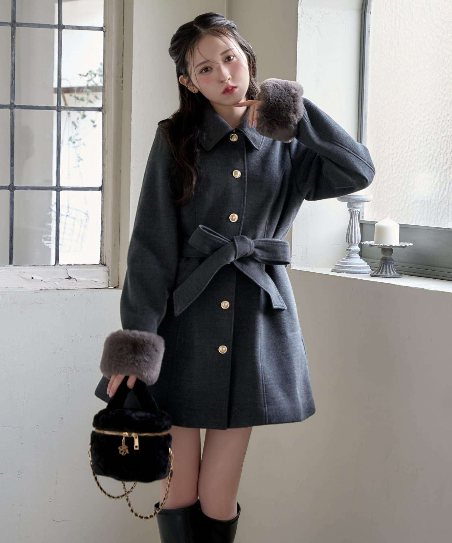 今すぐお届け》2wayリボンミドルコート/SMサイズあり | one after