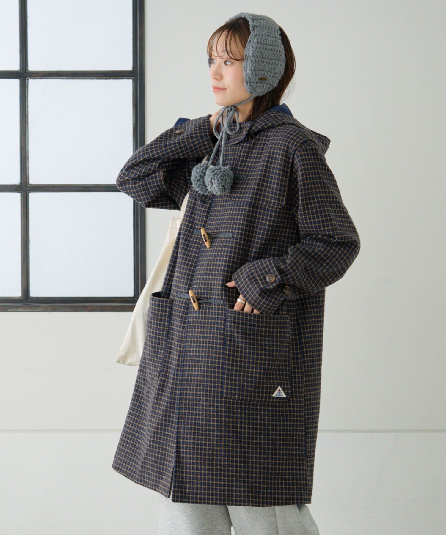 軽量で暖かい】【GEVACO】チェック柄ダッフルロングコート | CIAOPANIC