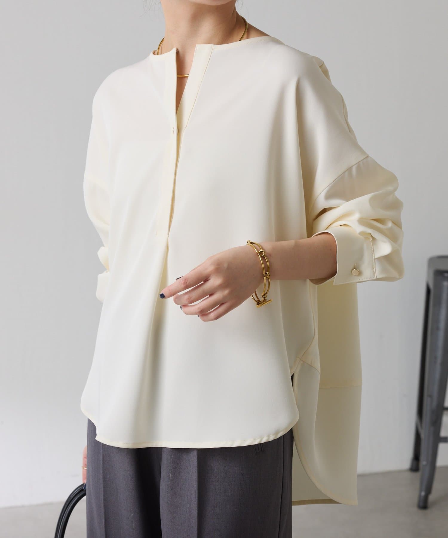 体型カバー】スキッパーオーバーブラウス/セレモ二ー | COLLAGE