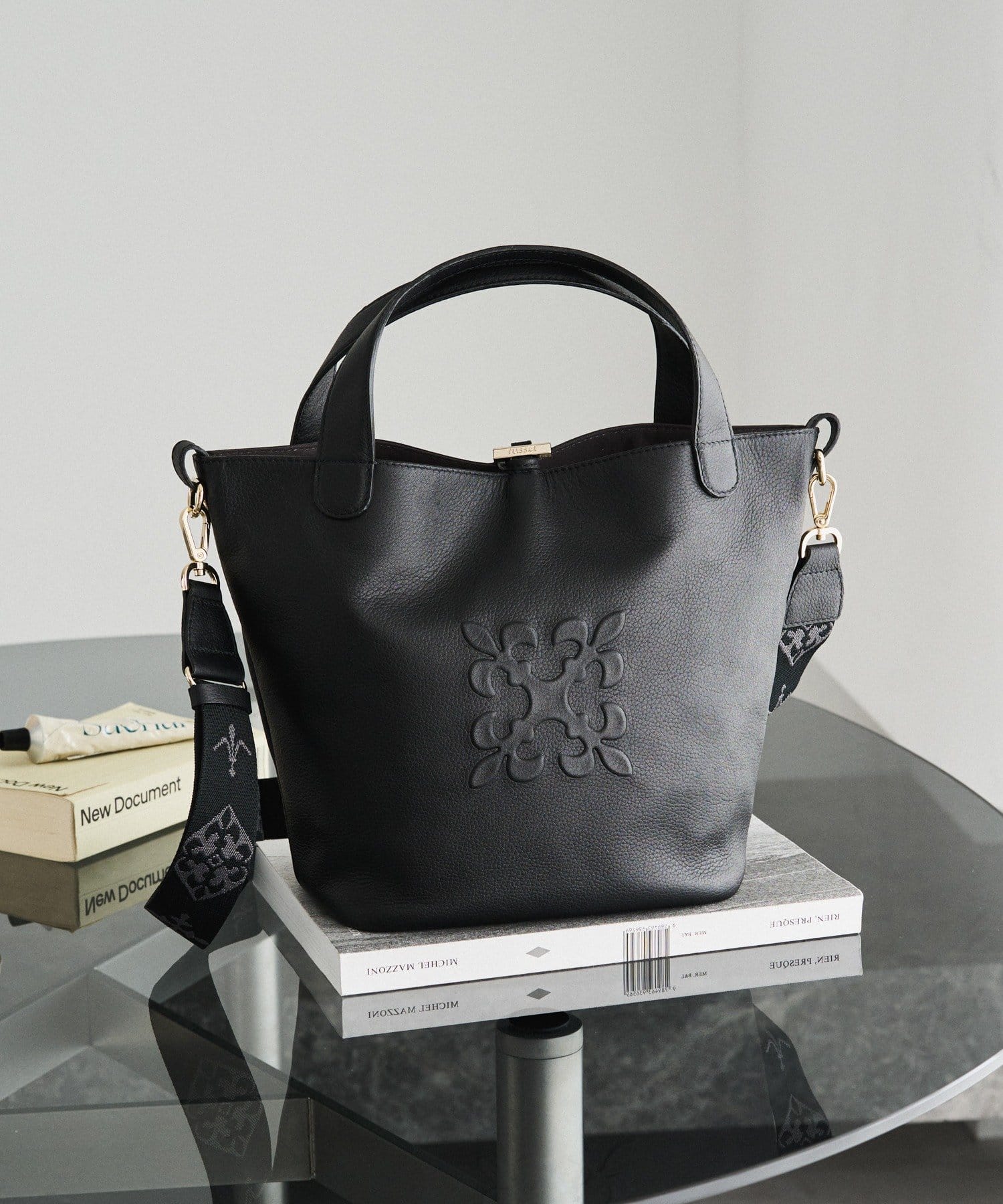 WEB限定カラーあり］エンボスモノグラム2WAYミニトートバッグ | russet