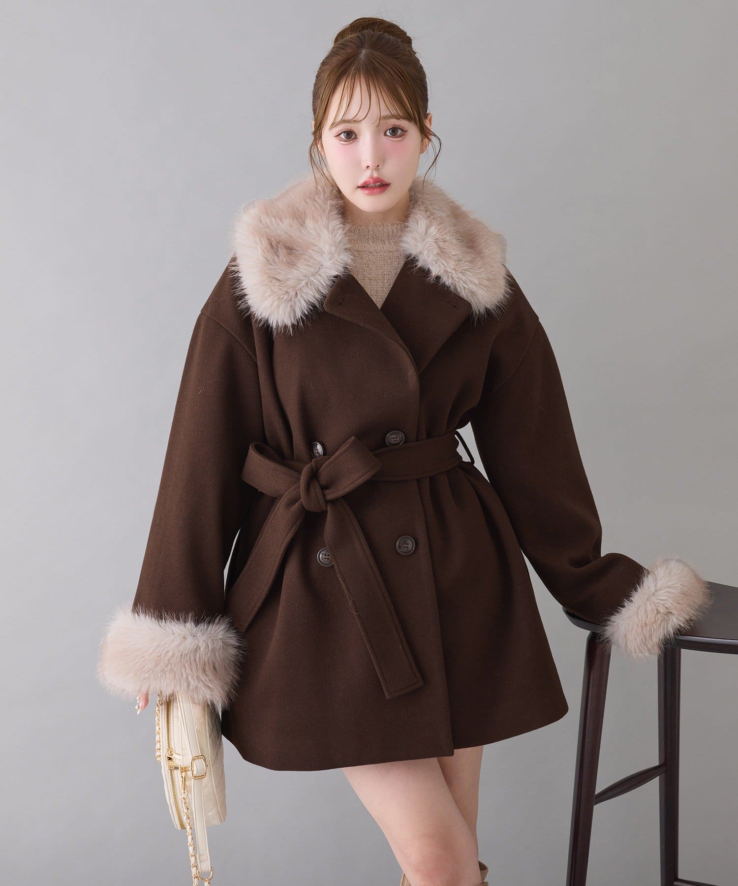 3WAY衿袖ファーミドルコート | one after another NICE CLAUP(ワン