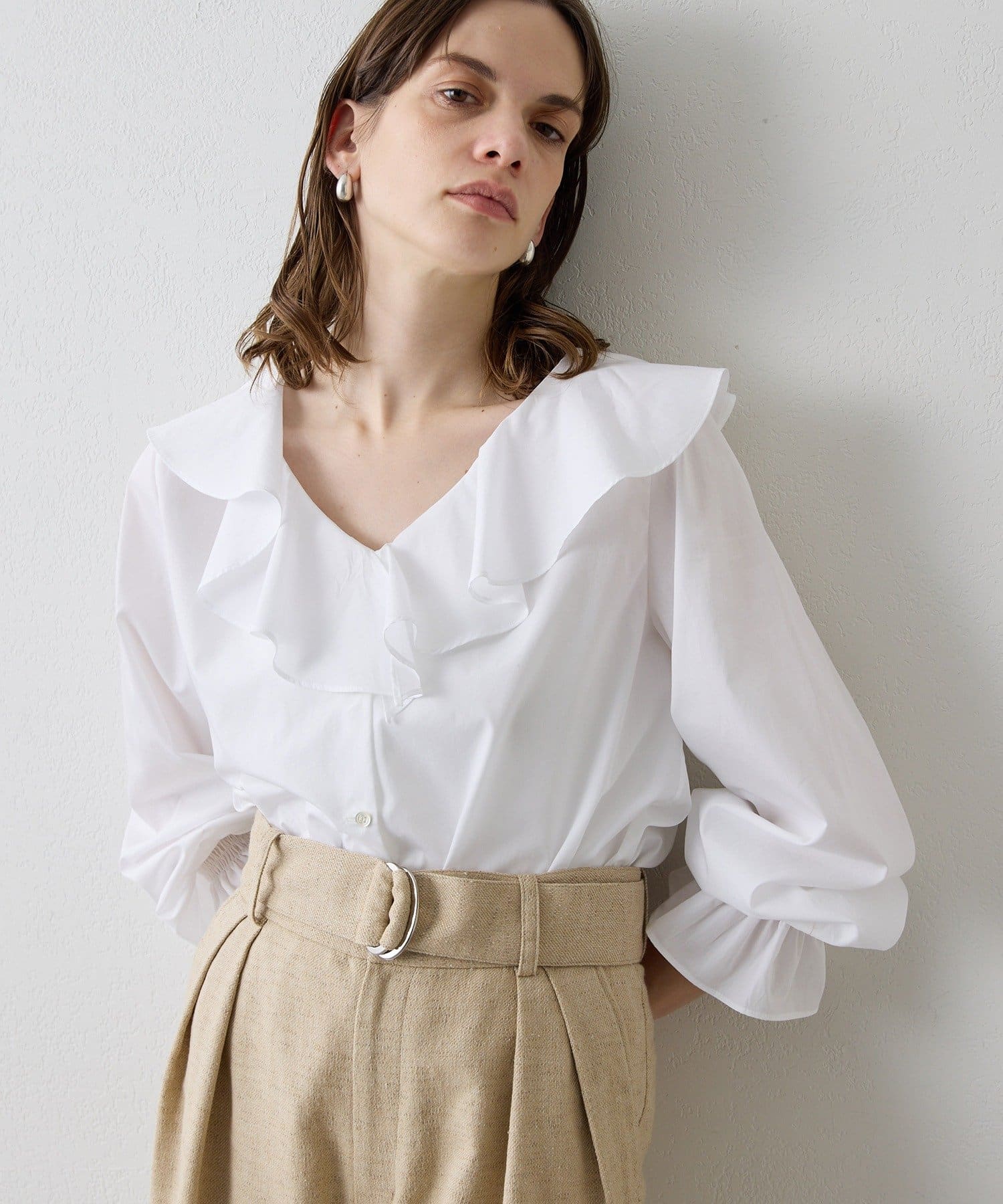 コットンラッフルフリルブラウス | Drawing Numbers(ドローイング