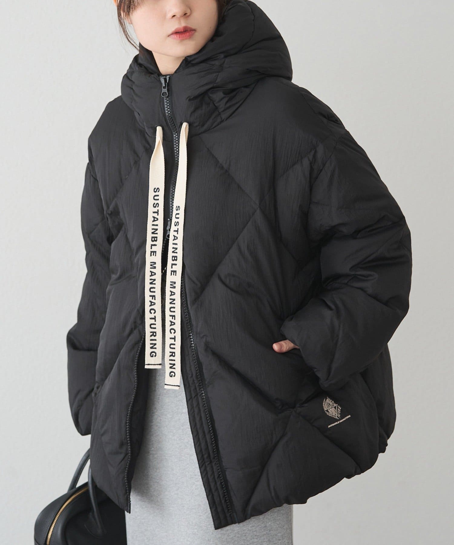 リサイクルダウンジップアップフードジャケット | PUAL CE CIN