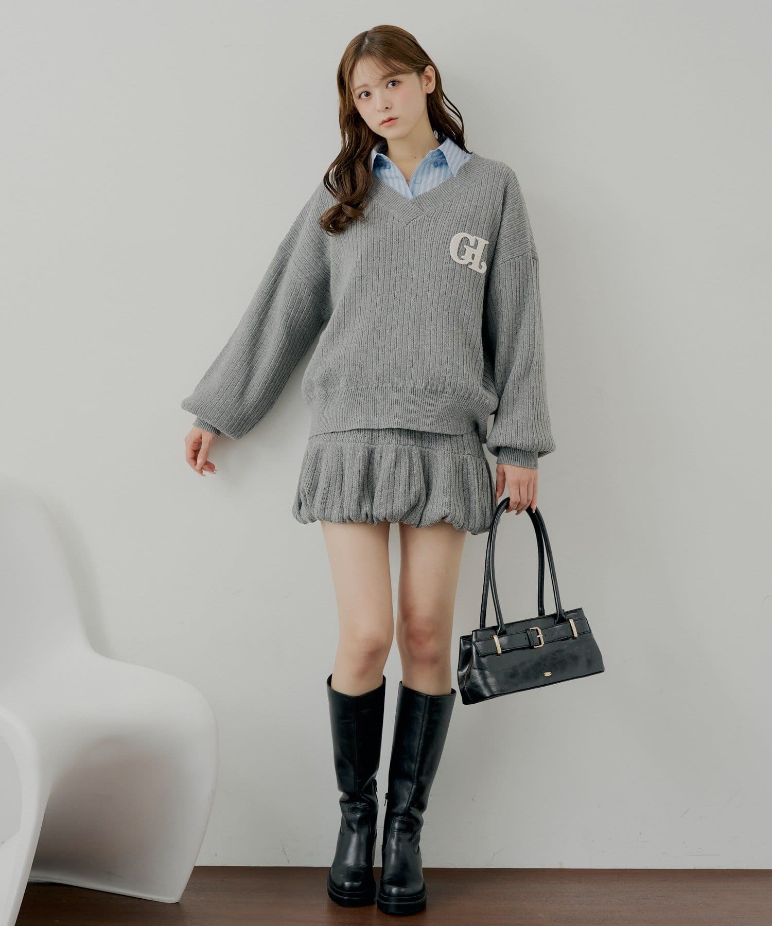 セットアップ対応】Vネックルーズニット | Chico(チコ)レディース