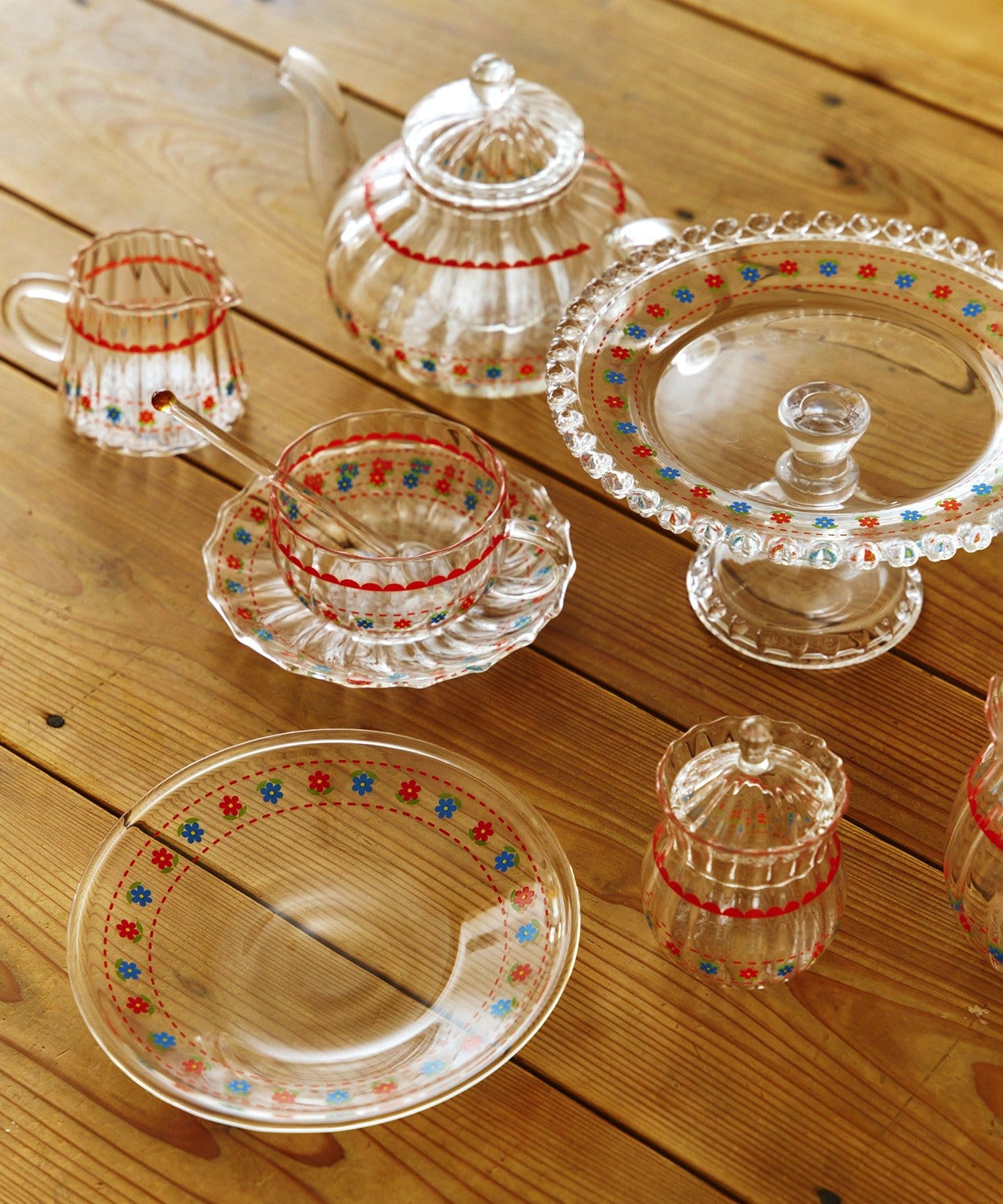 レトロフラワーガラスプレート：16cm | salut!(サリュ)ライフスタイル