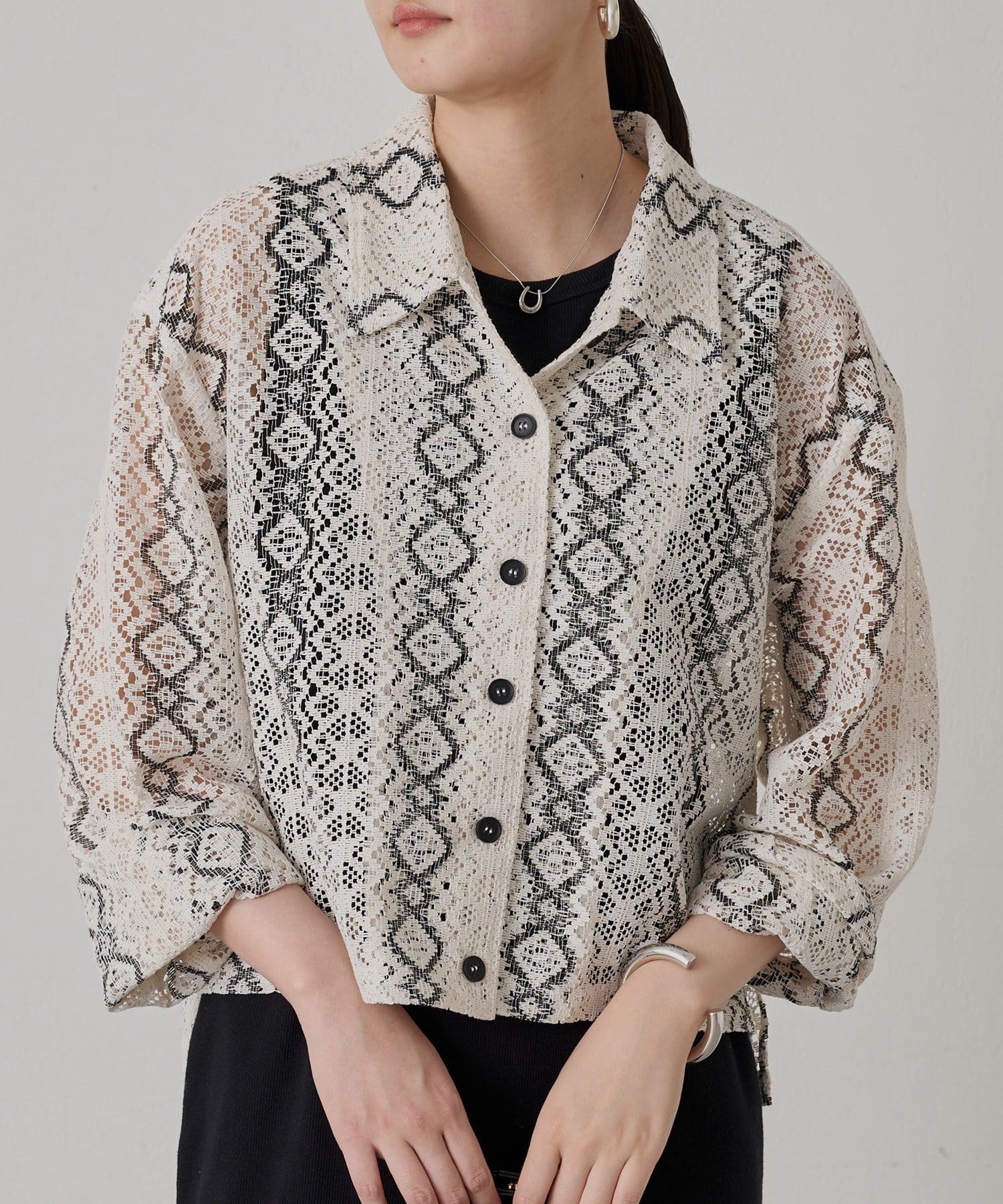 Loungedress】レース開襟シャツ | OUTLET(アウトレット)レディース