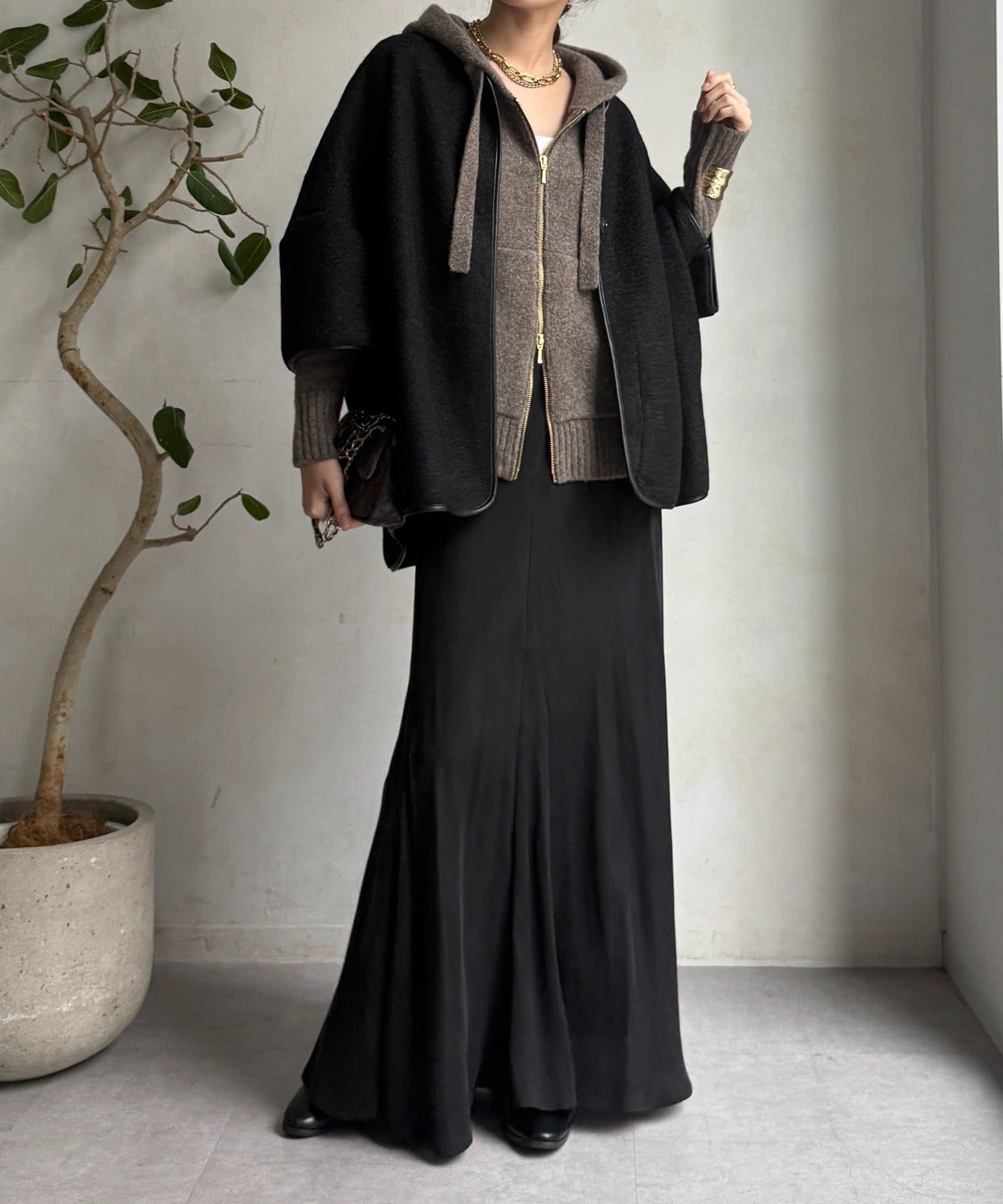 DouDou】ウーレットポンチョ風アウター | OUTLET(アウトレット