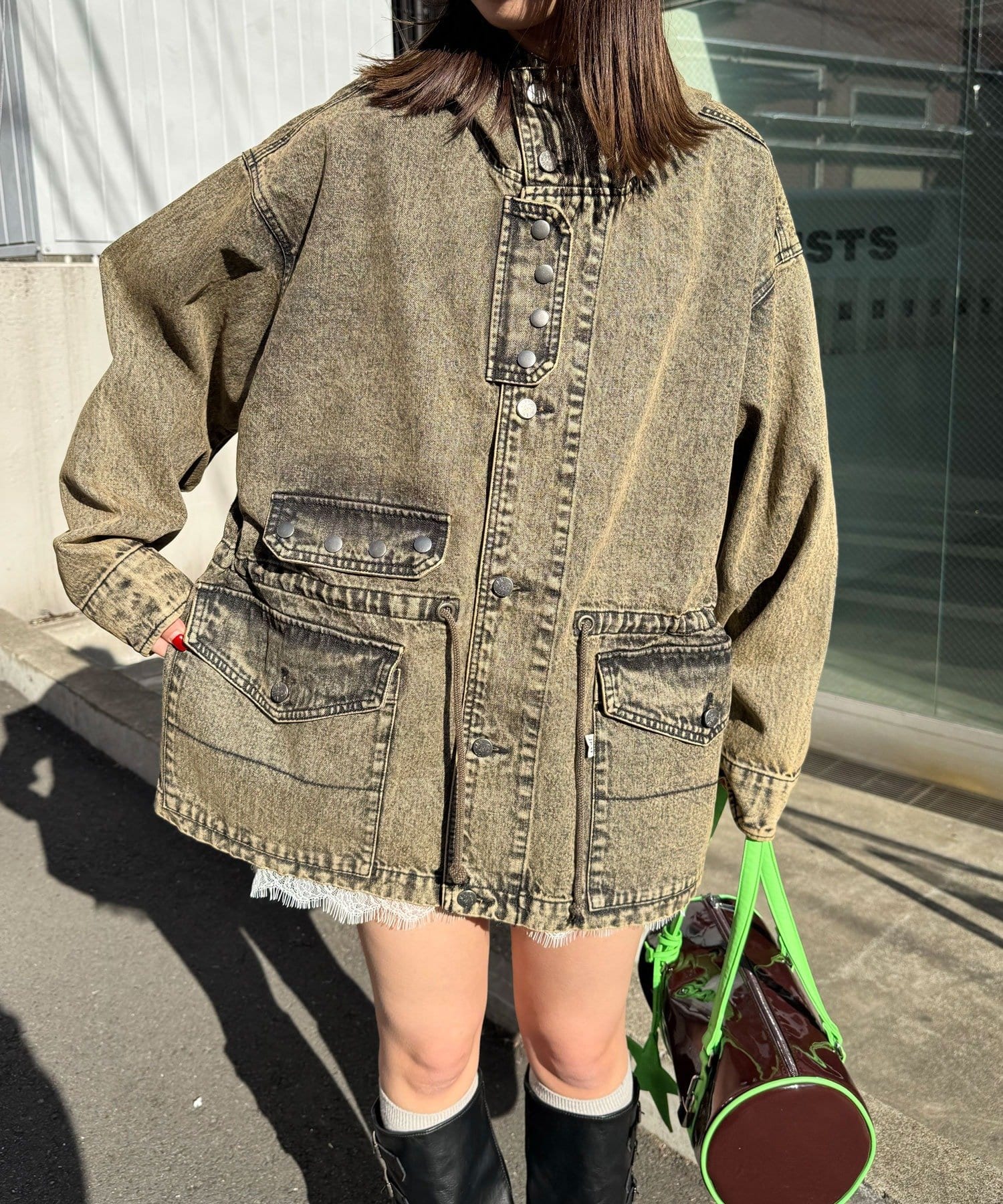 ANTI WARP /アンチワープ】デニムスモッグフーディジャケット