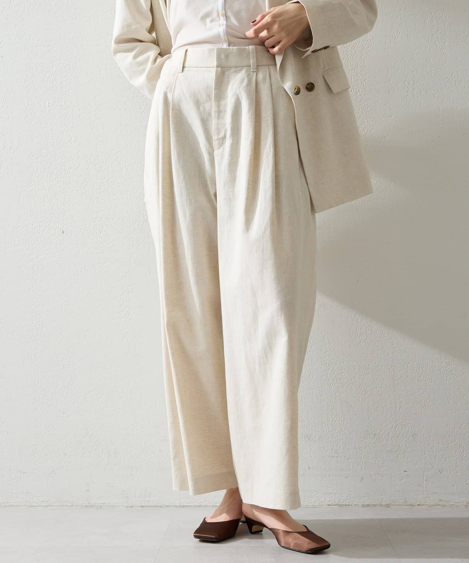 THE PAUSE】コットンリネンタックパンツ | Whim Gazette(ウィム