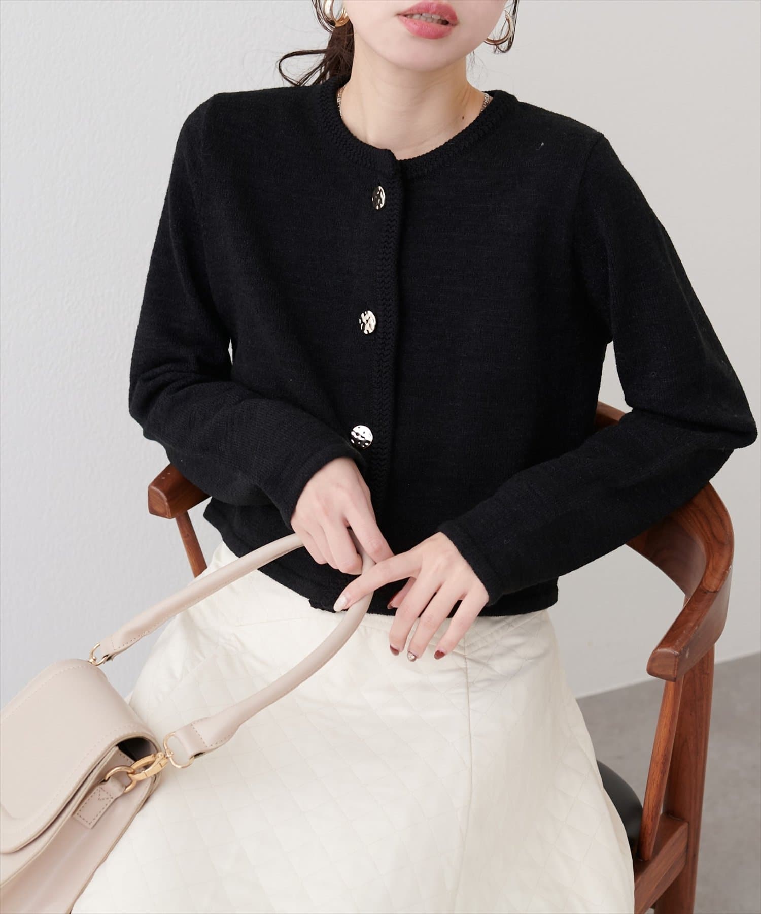 微配色ニットカーディガン | natural couture(ナチュラルクチュール