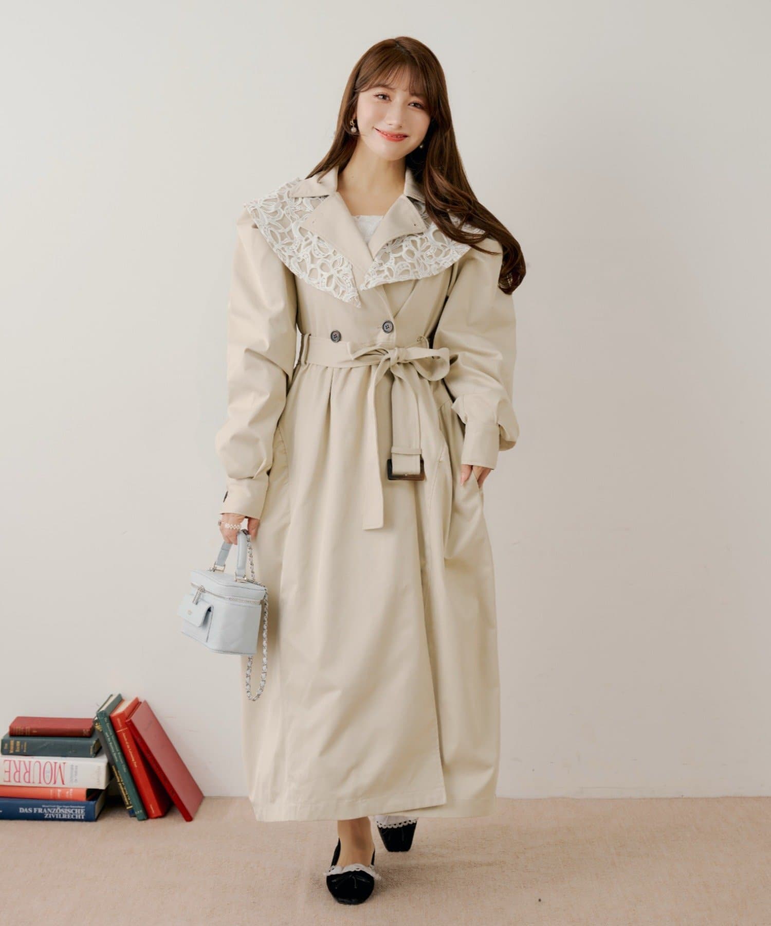 ALICIAコラボ / SALON by Chico】2wayBIGカラーパワショルトレンチ