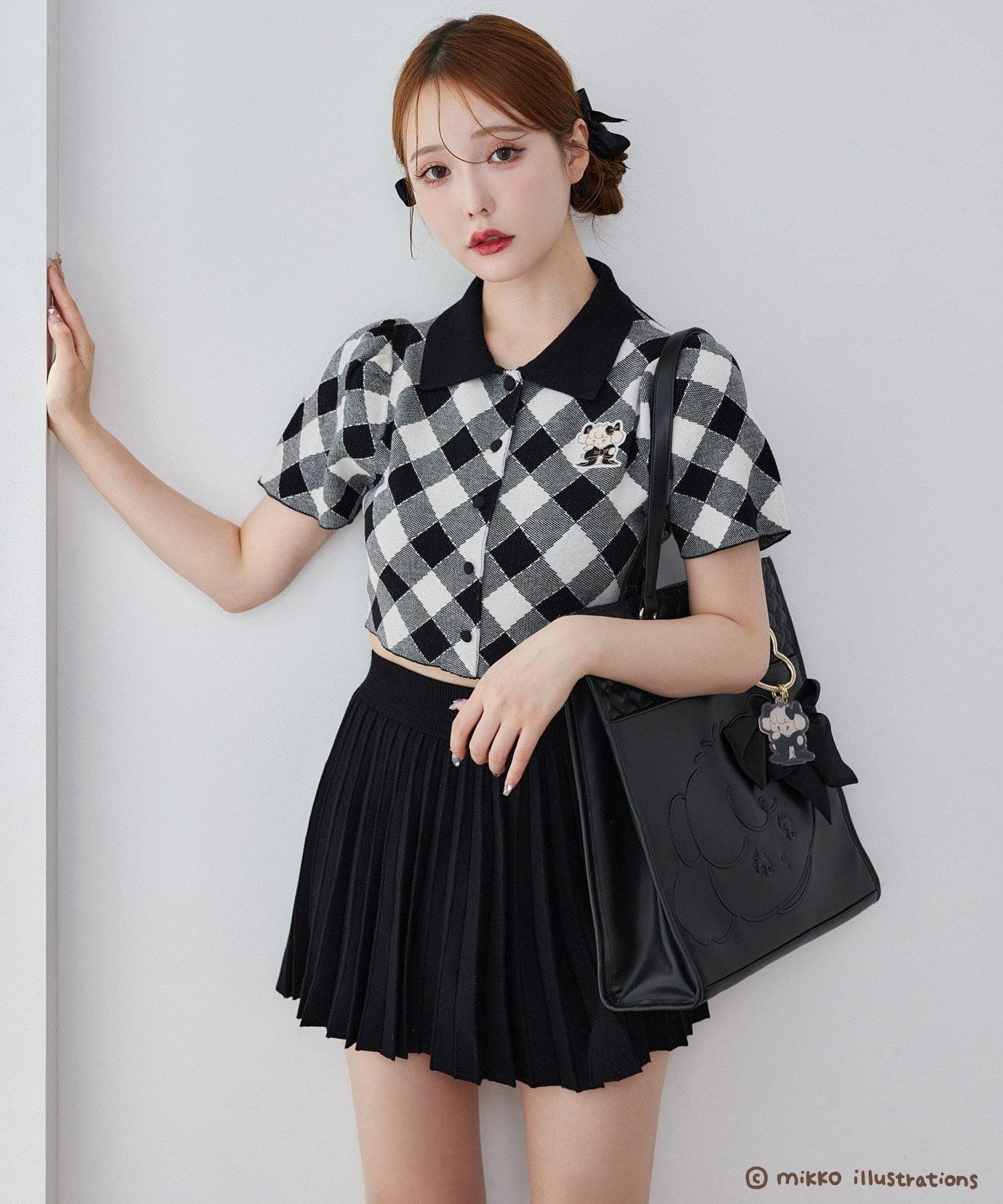 one after another】【mikko コラボ】刺繍入りポロ衿セットアップ