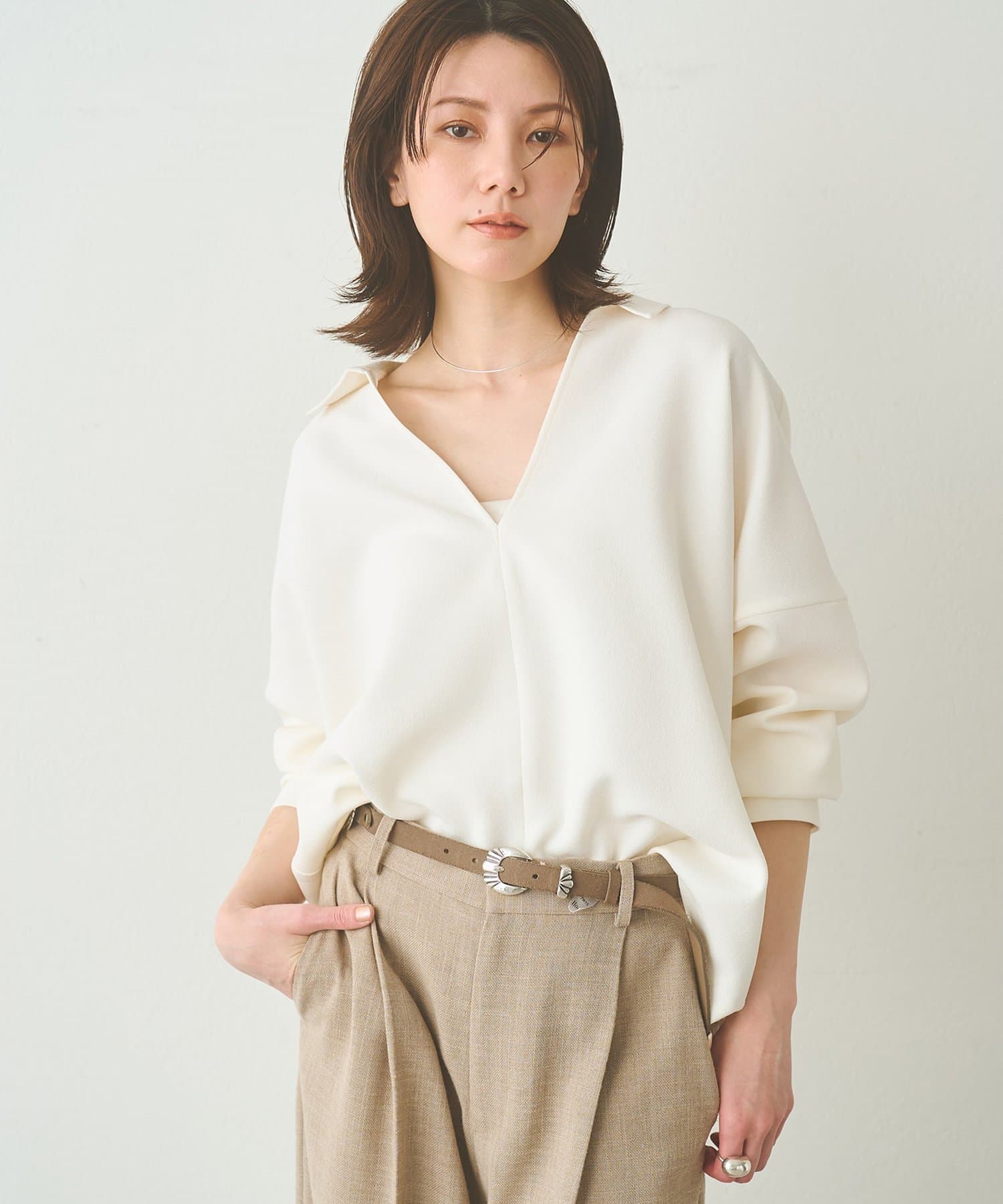 スキッパージョーゼットブラウス | Whim Gazette(ウィム ガゼット