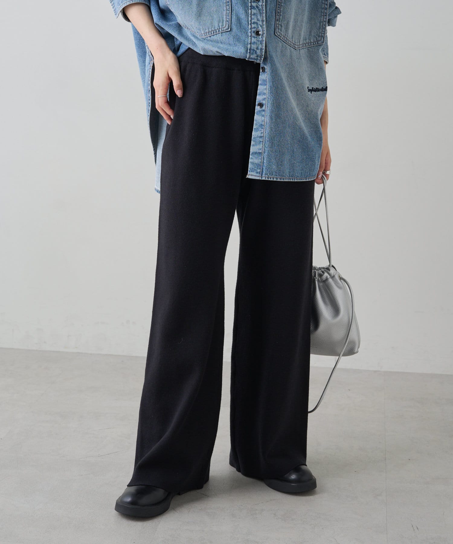 ミラノリブニットフレアパンツ | PUAL CE CIN(ピュアルセシン