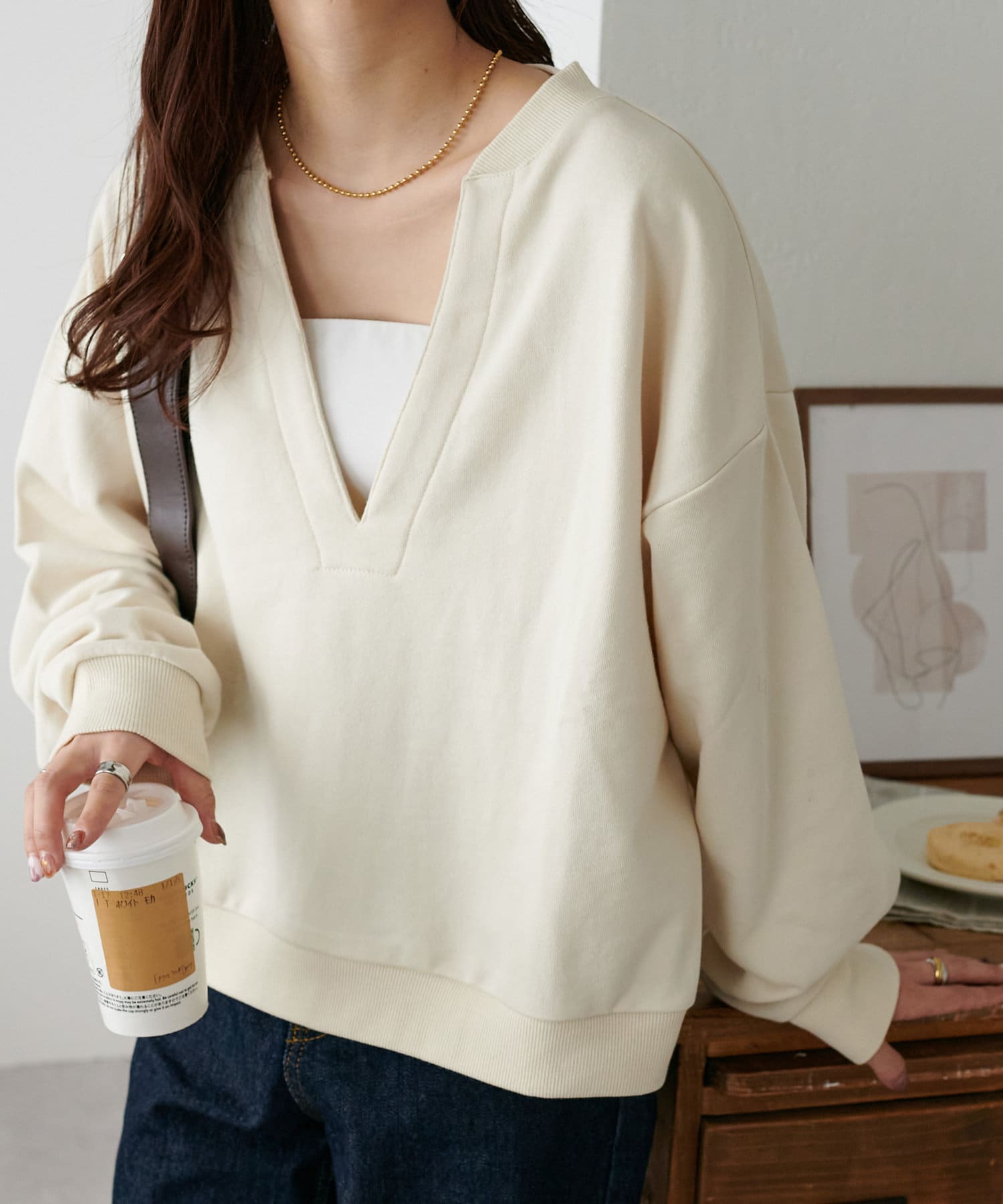 新色追加!/WEB限定】深Vショート丈スウェット | DISCOAT(ディスコート